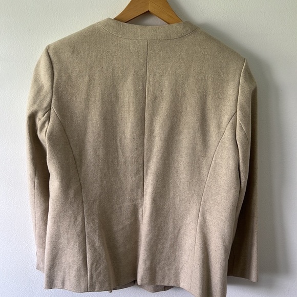 𝅺JM Collection Linen Cotton Blend Blazer Tan - Picture 2 of 7